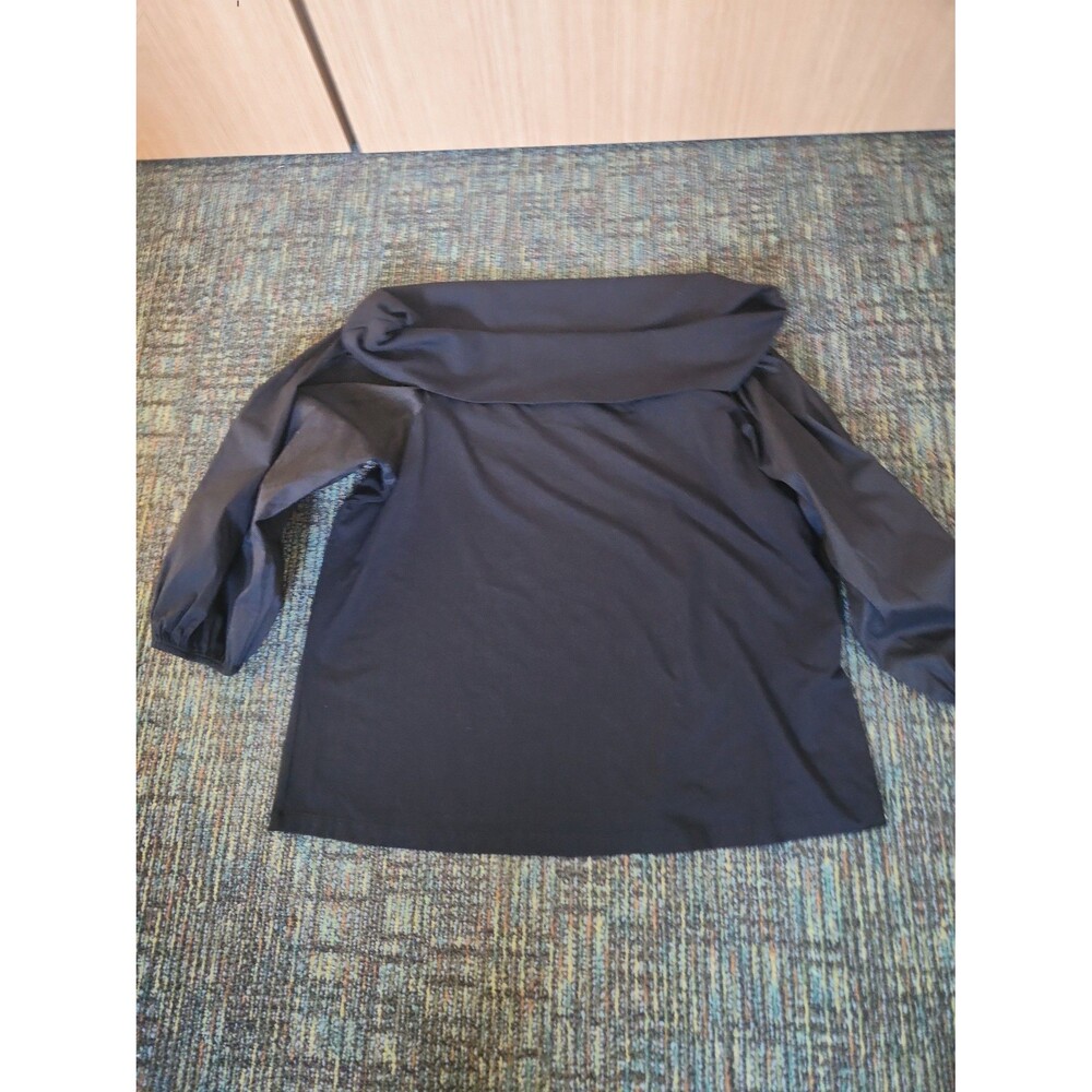 Chico's Black Off-The-Shoulder Top w/ Flowy Sleeves Size 3 US XL